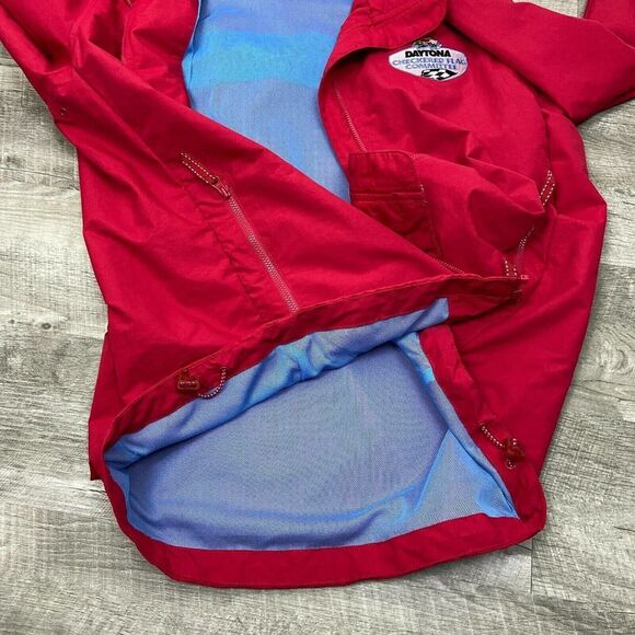 Nascar Lands End Jacket Womens Medium Red Daytona Speedway Hooded Pockets Ladies - Picture 11 of 11